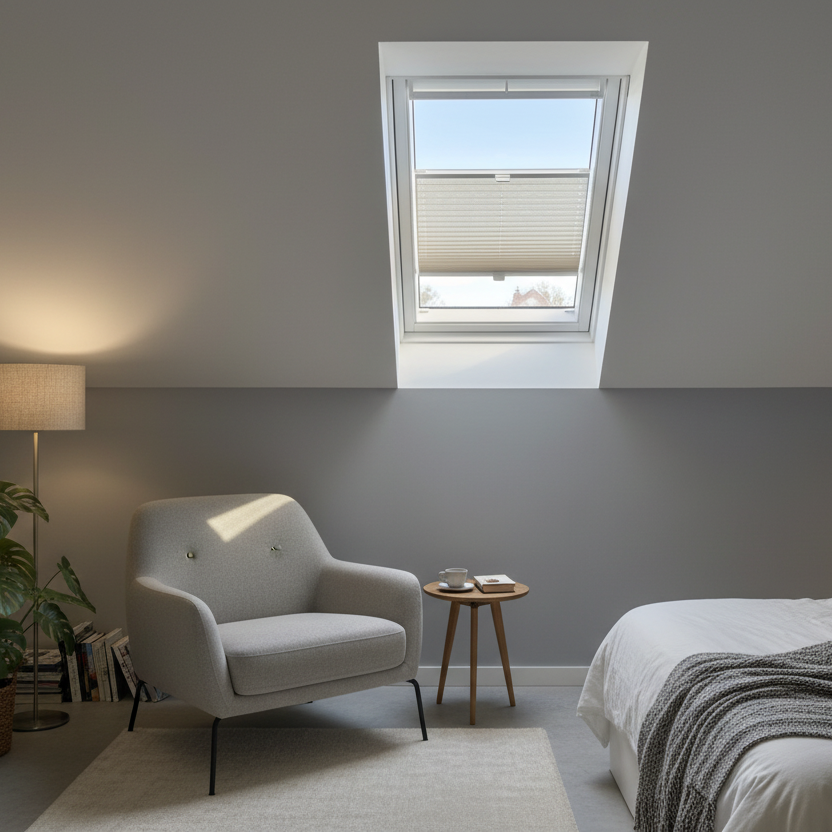 Plissee im Schlafzimmer