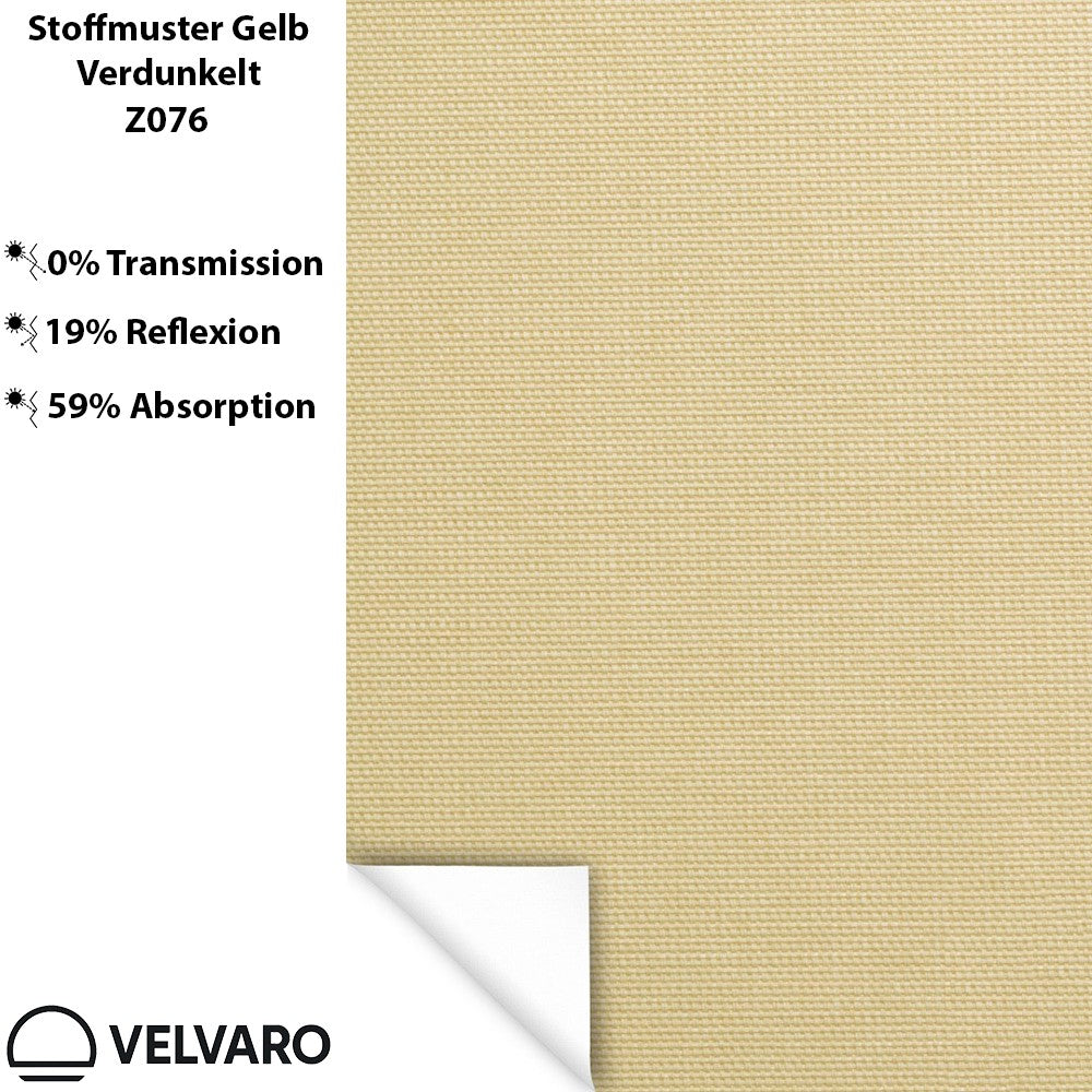 Kassettenrollo geschlossen, sperrt Außenlicht aus