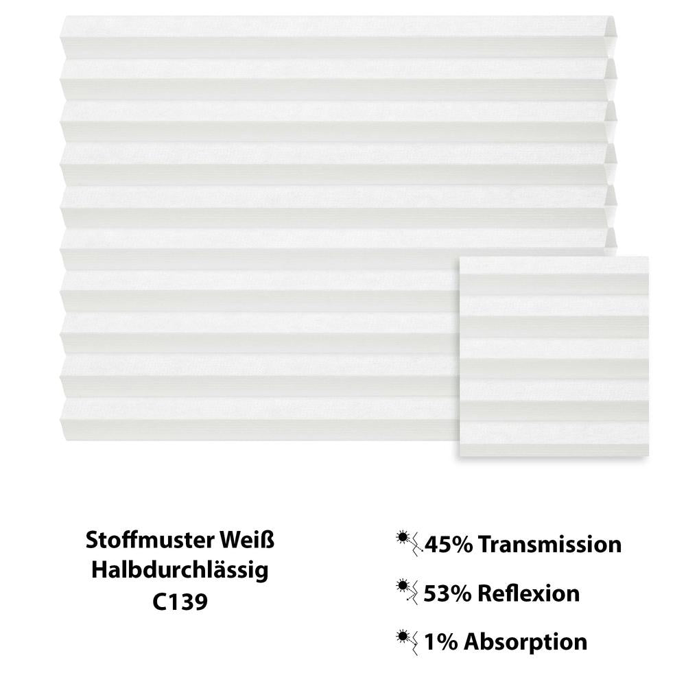 Thermo-Plissee in Weiß – schützt vor Hitze im Sommer und spart Heizkosten im Winter